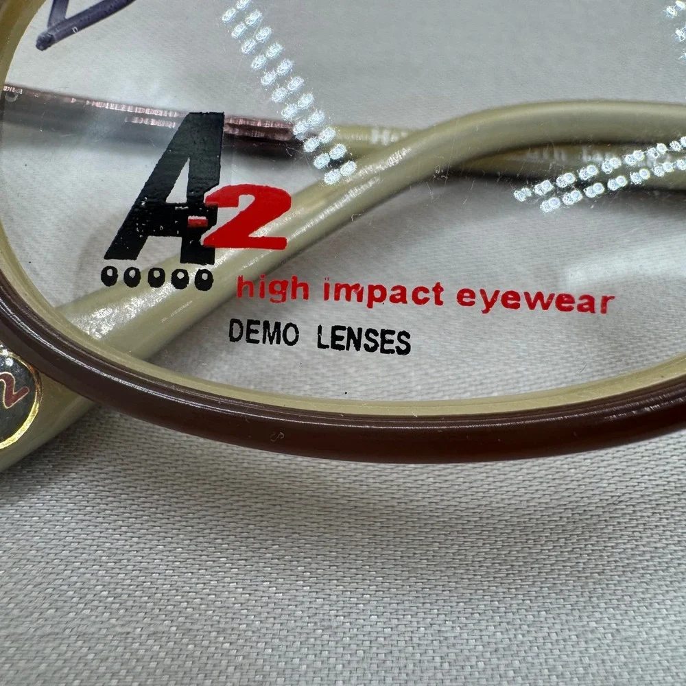 Hilco A2 High Impact Eyewear Frames Brown Tan Oval SG110‎ 49-18-135 NOS New